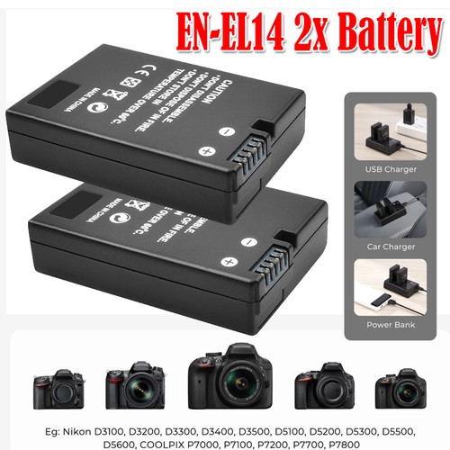 Batteria 2000 mah - 2x, en-el14