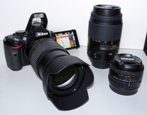 Nikon d5100 3 obiettivi - +,